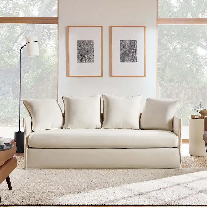 Gottfried 80 Slipcovered Sofa with Removable Cushions by HULALA HOME