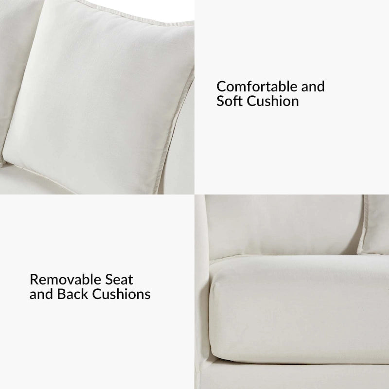 Gottfried 80 Slipcovered Sofa with Removable Cushions by HULALA HOME