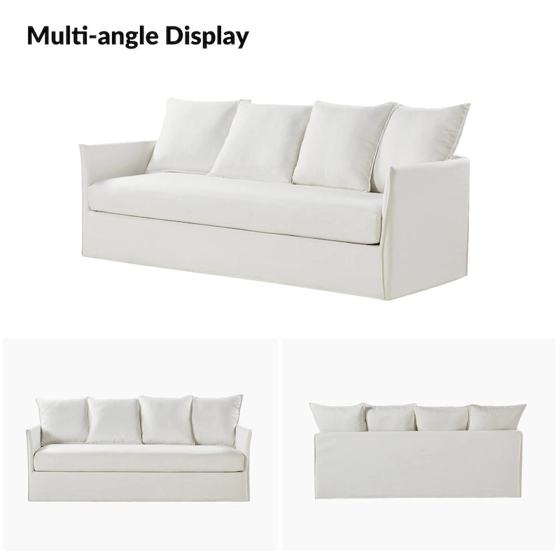 Gottfried 80 Slipcovered Sofa with Removable Cushions by HULALA HOME