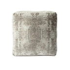 HomeRoots 18 Gray Abstract Pouf Ottoman