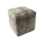 HomeRoots 18 Gray Abstract Pouf Ottoman
