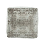 HomeRoots 18 Gray Abstract Pouf Ottoman