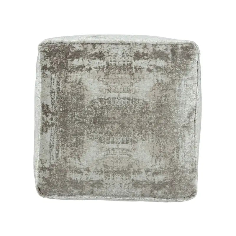HomeRoots 18 Gray Abstract Pouf Ottoman
