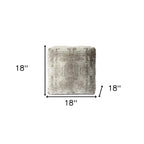 HomeRoots 18 Gray Abstract Pouf Ottoman