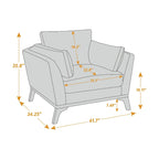 VANOMi 41.7 Modern Flared Arm Accent Chair