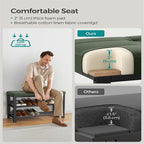 Entryway Bench with Cushion - 12.2D x 31.9W x 19.3H
