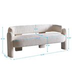 75.59 Wide Boucle Upholstery Modern Sofa for Living Room Beige