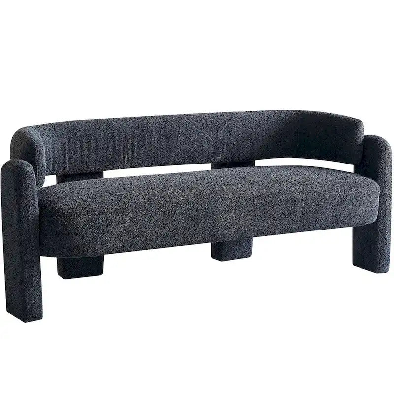 75.59 Wide Boucle Upholstery Modern Sofa for Living Room Beige