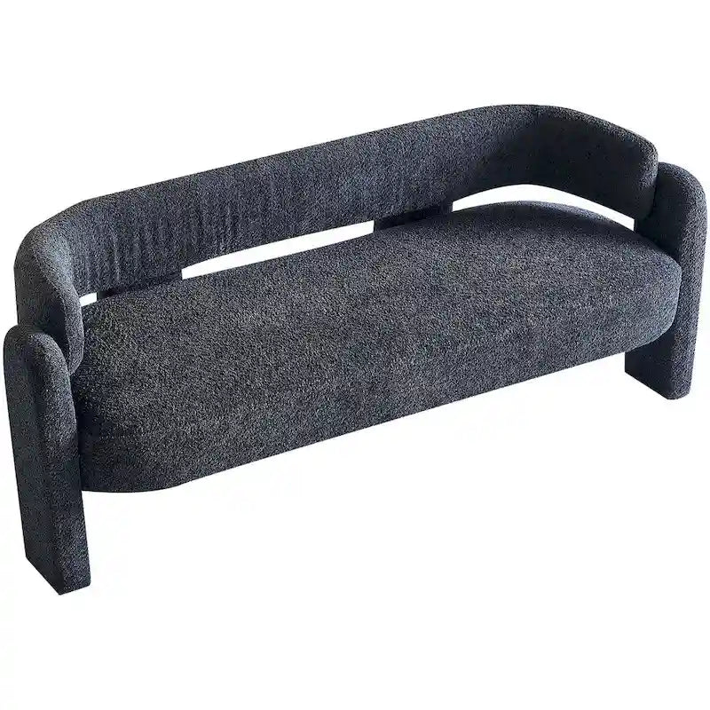 75.59 Wide Boucle Upholstery Modern Sofa for Living Room Beige