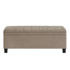 Upholstered Tufted Button Storage Bench