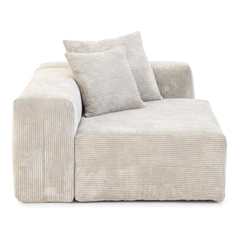 181Oversized Corduroy Sectional Sofa Couch with Ottoman, L Shaped Convertible Couch Deep Seat Couches for Modern Living Room