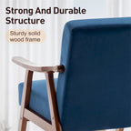 Mid-Century Modern Chair,Living Room Chair with Solid Wood Frame