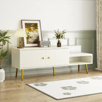 Modern Shoe Storage Bench with Hidden Compartment and Upholstered Cushion