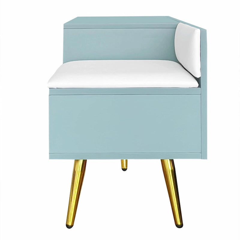 Modern Shoe Storage Bench with Hidden Compartment and Upholstered Cushion