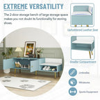 Modern Shoe Storage Bench with Hidden Compartment and Upholstered Cushion