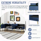 Modern Shoe Storage Bench with Hidden Compartment and Upholstered Cushion