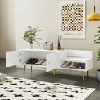 Modern Shoe Storage Bench with Hidden Compartment and Upholstered Cushion