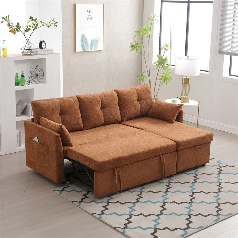 L Shaped Modular Sectional Sofa w/ Reversible Chaise and Storage Seat