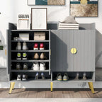 Shoe Cabinet with Doors, 11-Tier Shoe Storage Cabinet with Adjustable Shelves, Modern Wooden Shoes Shoe Storage Organizer