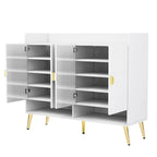 Shoe Cabinet with Doors, 11-Tier Shoe Storage Cabinet with Adjustable Shelves, Modern Wooden Shoes Shoe Storage Organizer