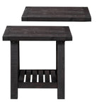 Pine Wood End Table with Exposed Hardware, Brown