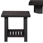 Pine Wood End Table with Exposed Hardware, Brown