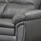 Marcus Premium Grey Top Grain Leather Sofa, Loveseat and Chair