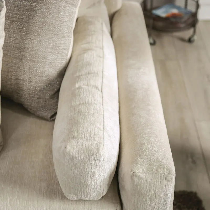 Breward Transitional Beige Chenille Padded 2-Piece Sofa Set