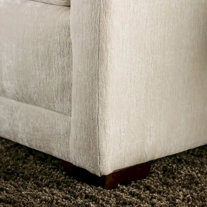Breward Transitional Beige Chenille Padded 2-Piece Sofa Set