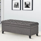 Classic Stylish Upholstered Storage Bench with Tufted Button Decoration Seat