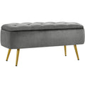 Yaheetech Modern Upholstered Ottoman Footstool Bench with Storage - 42.714.619