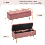 Yaheetech Modern Upholstered Ottoman Footstool Bench with Storage - 42.714.619