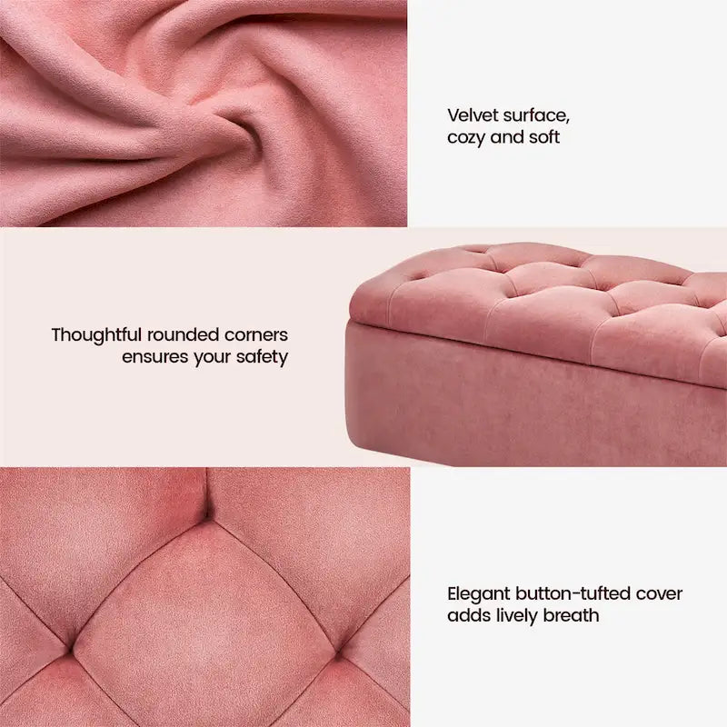 Yaheetech Modern Upholstered Ottoman Footstool Bench with Storage - 42.714.619