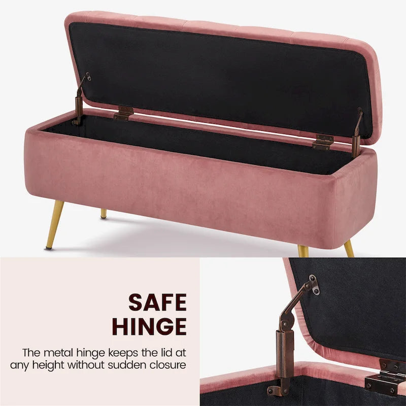 Yaheetech Modern Upholstered Ottoman Footstool Bench with Storage - 42.714.619