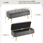 Yaheetech Modern Upholstered Ottoman Footstool Bench with Storage - 42.714.619