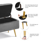 Yaheetech Modern Upholstered Ottoman Footstool Bench with Storage - 42.714.619