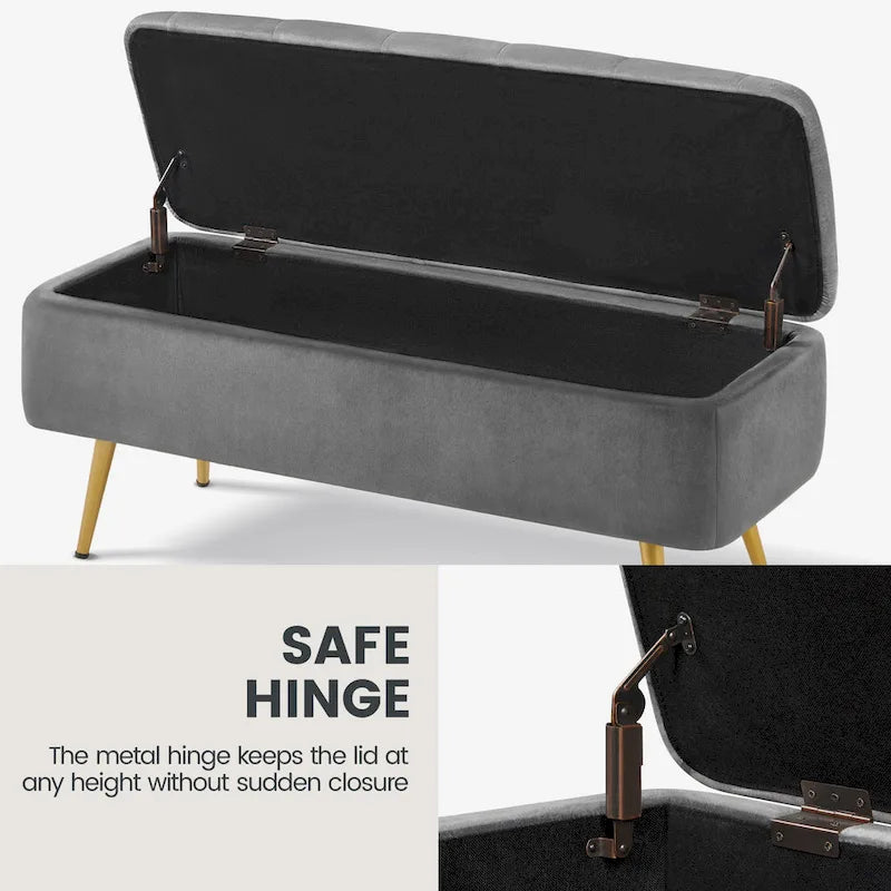 Yaheetech Modern Upholstered Ottoman Footstool Bench with Storage - 42.714.619