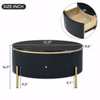 31.5 Modern Round Coffee Table with Large Drawer Storage