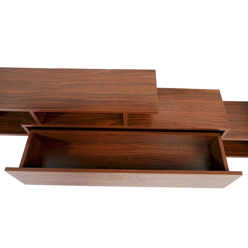 Surrey 60.2 2 Pc 1-Drawer Floating TV Stand Media Console with Open Shelves