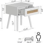 Bedroom Nightstands Wooden Night Stands - 11.81D x 15.35W x 19.69H