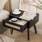 Bedroom Nightstands Wooden Night Stands - 11.81D x 15.35W x 19.69H