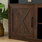 Farmhouse Barn door TV Media Stand Modern Entertainment Console for TV Up to 65 with Open and Closed Storage Space