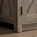 Farmhouse Barn door TV Media Stand Modern Entertainment Console for TV Up to 65 with Open and Closed Storage Space