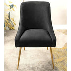 Luxury Velvet Chair with Elegant Scoop Back Design Gold Metal Legs and Soft Upholstery Comfortable Seating