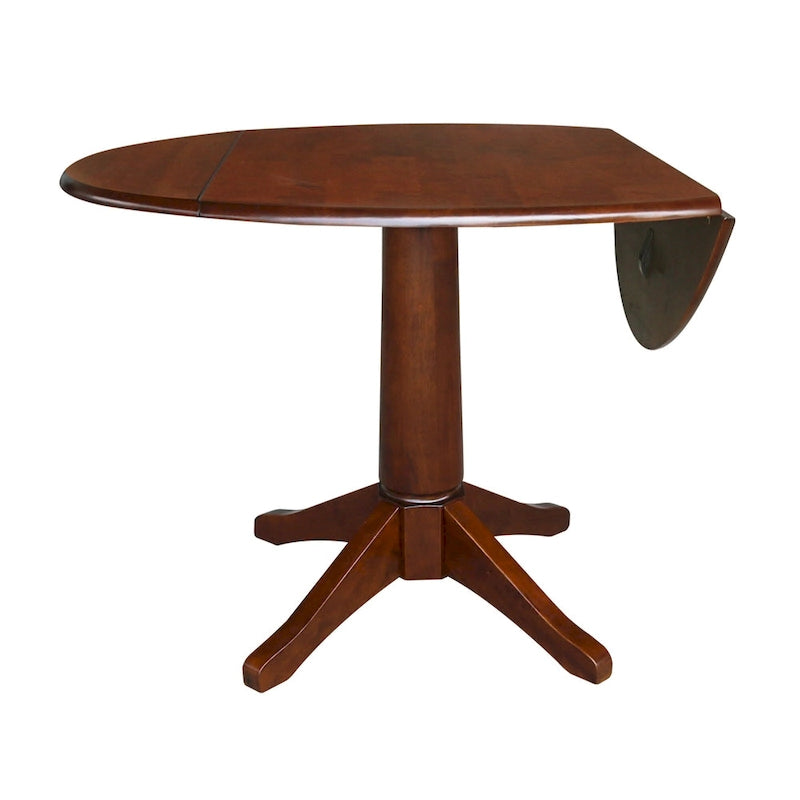 42 Round Dual Drop Leaf Table - Espresso