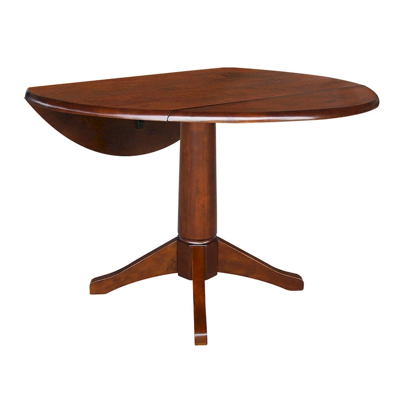 42 Round Dual Drop Leaf Table - Espresso