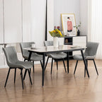 Modern Upholstered Leather Armless Dining Chairs Set of 2