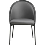 Urbane Upholstered Faux Leather Dining Chair with Powder Coated Steel Legs by LeisureMod