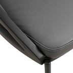 Urbane Upholstered Faux Leather Dining Chair with Powder Coated Steel Legs by LeisureMod