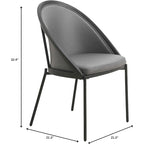 Urbane Upholstered Faux Leather Dining Chair with Powder Coated Steel Legs by LeisureMod